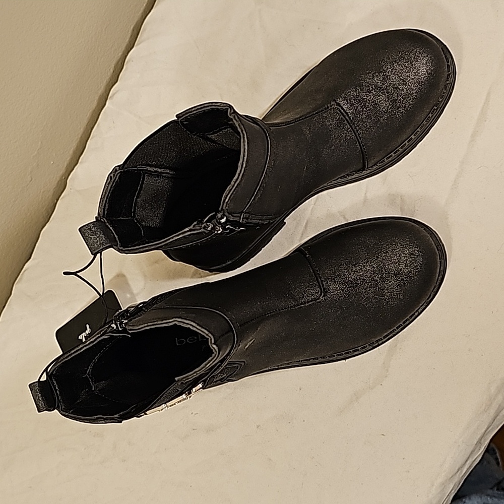 Dress boots stylish booties size 1 / 2 / 13 new black BEBE Girls LOW HEEL - Picture 5 of 9